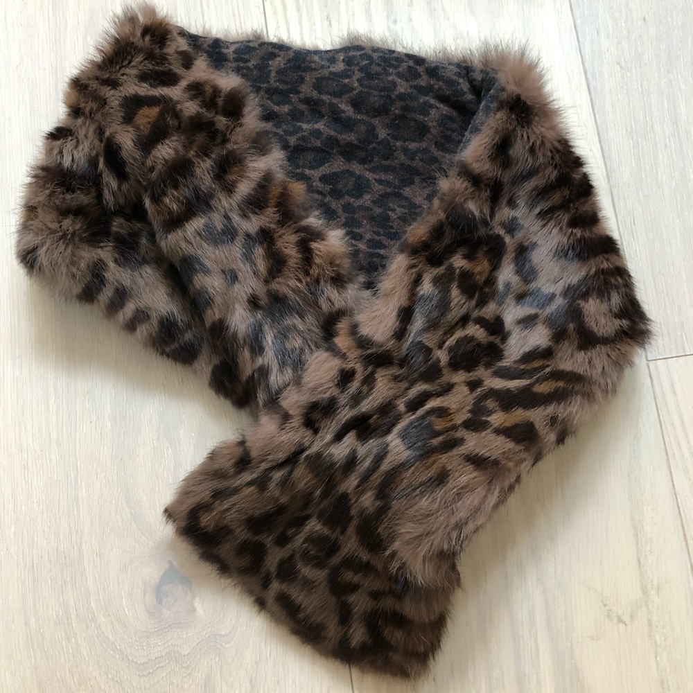 Cheetah print real rabbit fur scarf by ‘s solezia